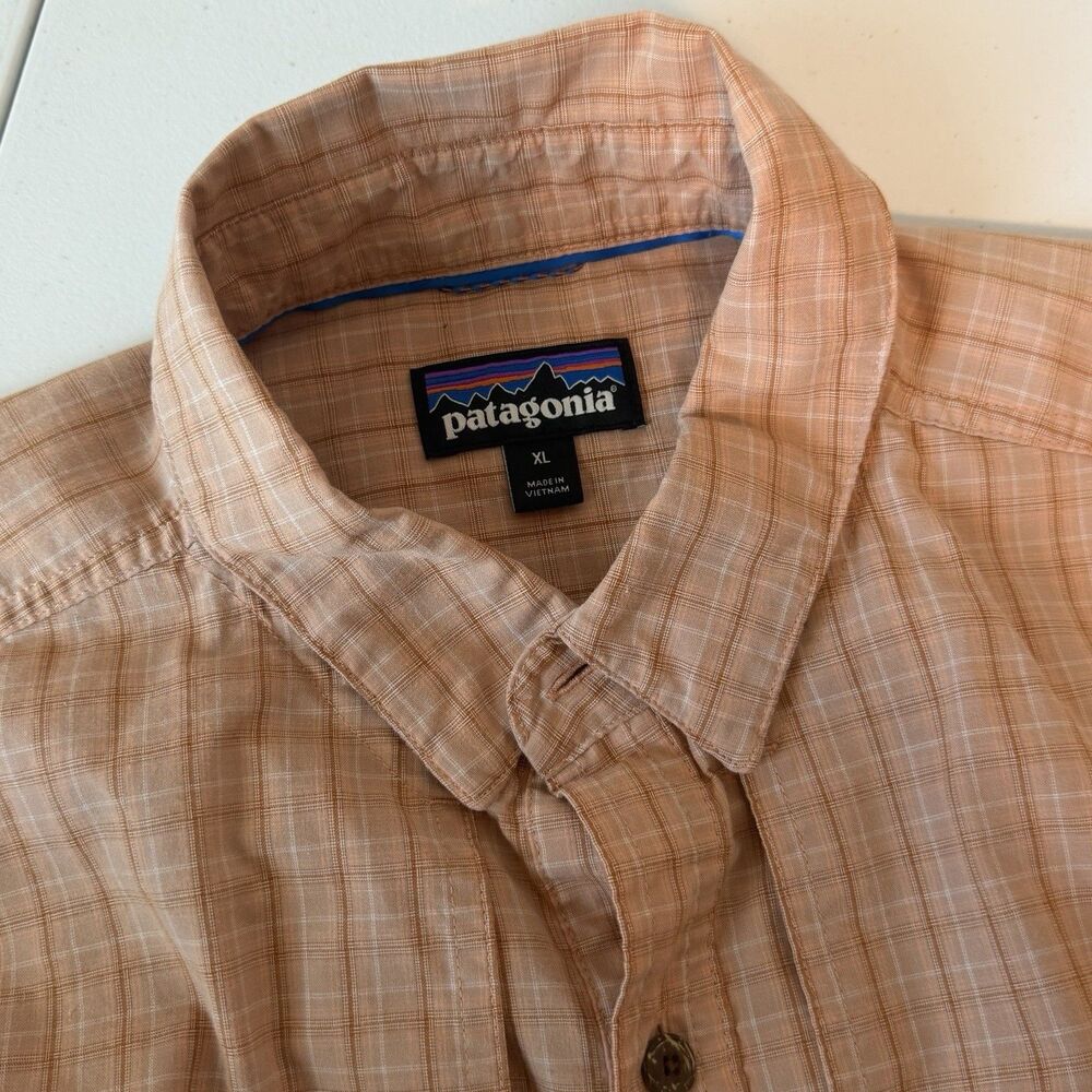 Patagonia Island Hopper Vented Long Sleeve Brown Plaid Fishing Shirt Size XL - Picture 2 of 13